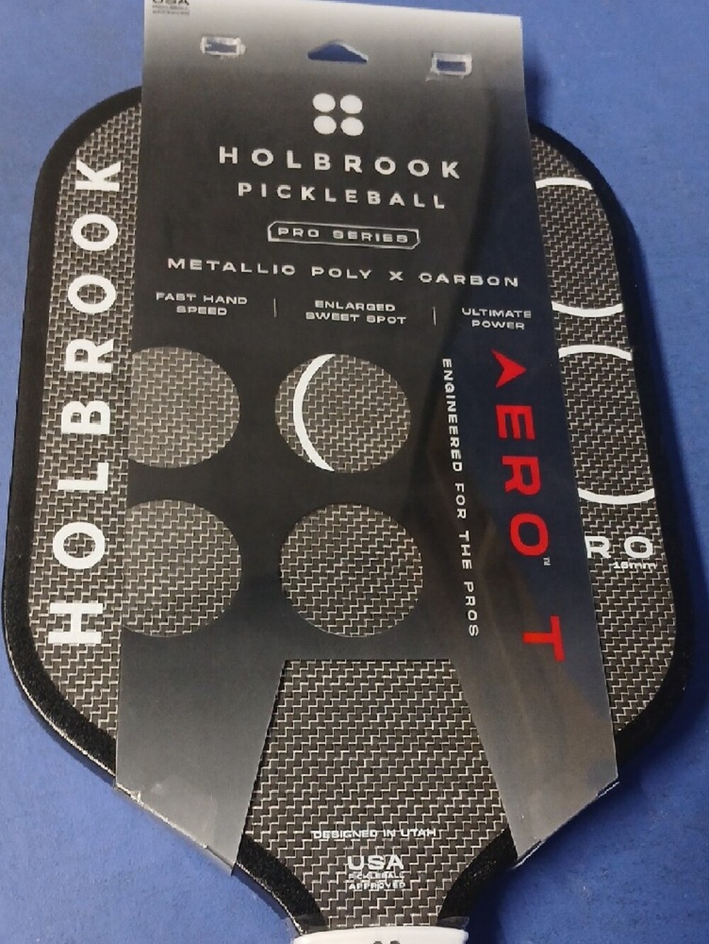 Holbrook Pro-Series Aero-T Pickleball Paddle Metallic Poly x Carbon New - Picture 2 of 9